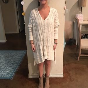 White Free People Oversized Sweater